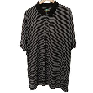 Pro Tour Polo Style Golf Shirt Size XXL Black and White Stripe EUC